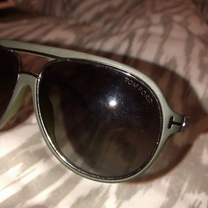 TOM FORD Sports Army Green Aviator Sunglasses